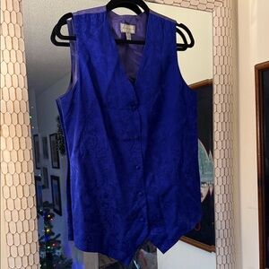 Elegant Blue 100% silk vest